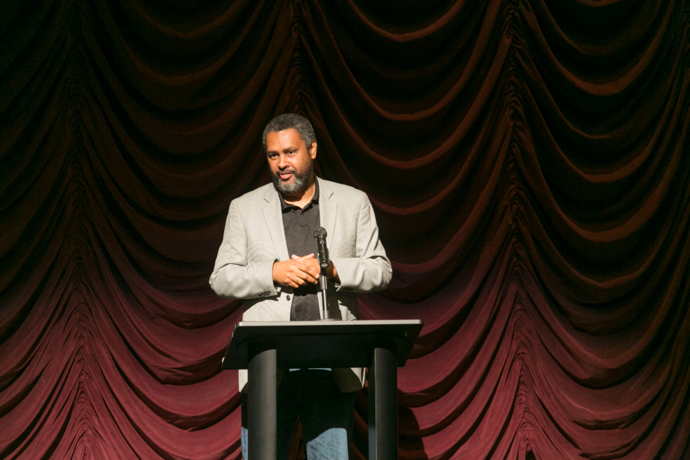 Kevin Willmott onstage during his 2013 visit.